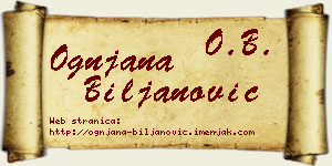 Ognjana Biljanović vizit kartica